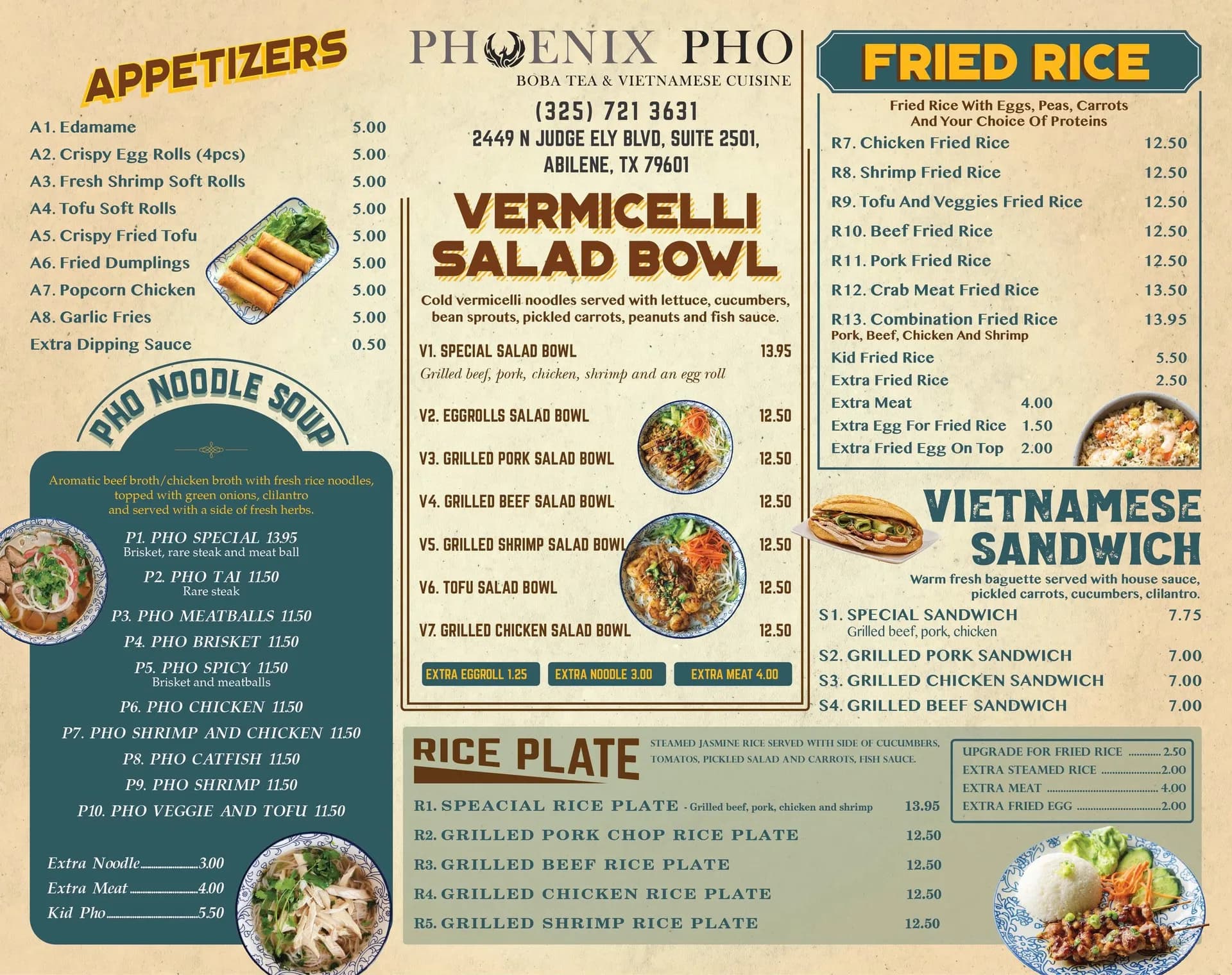Abilene- Phoenix Pho menu 2